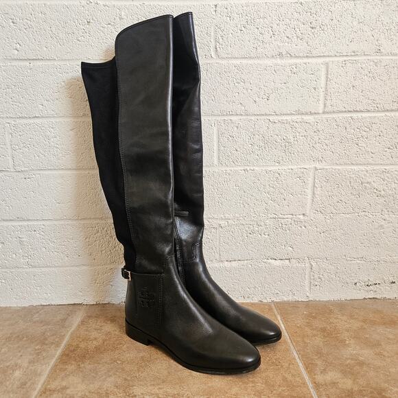 $558 Tory Burch Wyatt Black Over‎ the Knee Boots Women's Sz US 8 - Picture 9 of 10